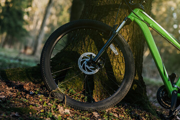 mountainbike with thick offroad tyres