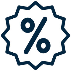 Discounts and Special Offers simple line icon with percent symbol isolated on white background. Promotions and discounts symbol.