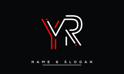 YR, RY, Y, R  Abstract Letters Logo Monogram - obrazy, fototapety, plakaty