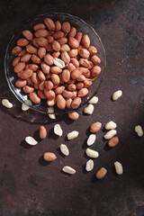 Peanuts on a glass plate