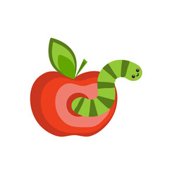 Cartoon caterpillars, green larva set, caterpillar collection