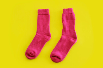women's sports socks on a yellow background