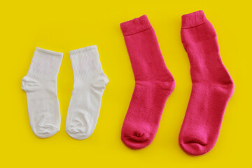 women's sports socks on a yellow background