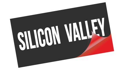 SILICON  VALLEY text on black red sticker stamp.