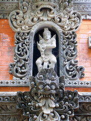 Hindu temple with statues of the gods on Bali island, Indonesia. Balinese Hindu Temple, old hindu architecture, Bali Architecture, Ancient design