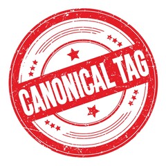 CANONICAL TAG text on red round grungy stamp.