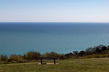 A Bench with a Scenic Coastal View