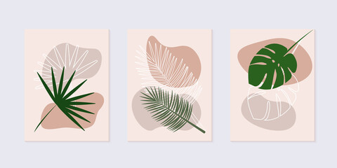 Set of tropic leaves