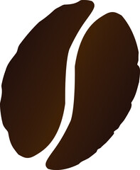 two halves of a brown coffee bean. sign, logo, coffee icon