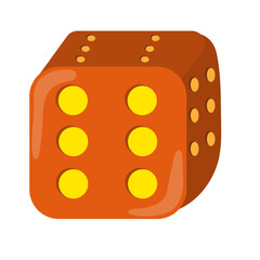Lucky dice on white background. Isolated vector illustration. Success symbol. Simple design.