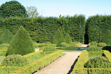 Fototapeta na wymiar french-style garden in auvergne (france) 