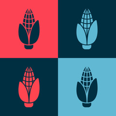 Pop art Corn icon isolated on color background. Vector