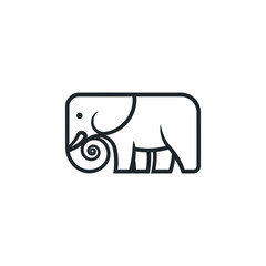 Elephant Logo Illustration Mascot - Friendly Baby Elephant 