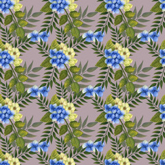 Summer floral seamless fabric pattern, seamless digital paper