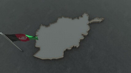 3D animation of the map of afghanistan