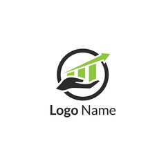 Investment growth logo design vector template