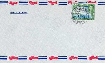 luftpost airmail air mail briefumschlag envelope vintage retro alt old gestempelt used frankiert...
