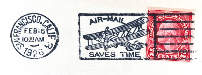 briefmarke stamp gestempelt used frankiert cancel vintage retro alt old airmail luftpost flugzeug...