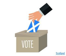 Scotland Elections Vote Box Vector Work. People voting.