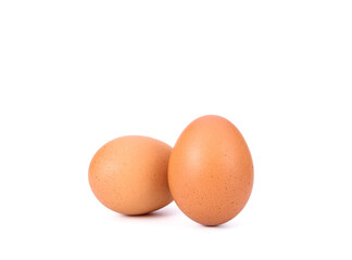 Two fresh eggs from organic farms Isolated on white background