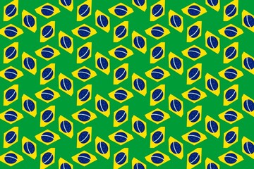 Simple geometric pattern in the colors of the national flag of Brazil