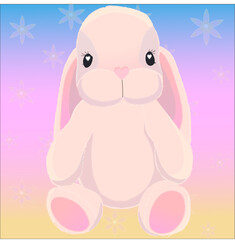 Art & Illustration romantic plush rabbit vector