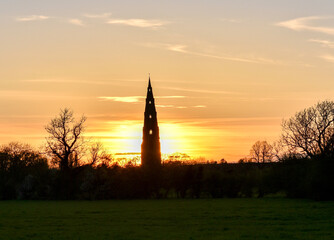 Obraz premium church at sunset