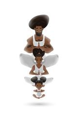Yoga Family Character Design Set. Zen Atmosphere