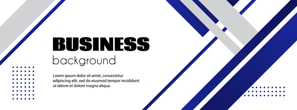 Abstract business background. Minimal long banner template with blue lines. For social media advertisement, facebook cover design