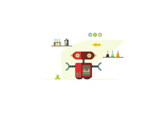 Cartoon robots. Vector illustration of robotics for children.
