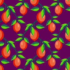Vector - lemon fruits seamless pattern.