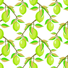 Obraz premium Vector - lemon fruits seamless pattern.