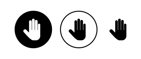Obraz premium Stop icons set. Hand symbol. Hand icon vector