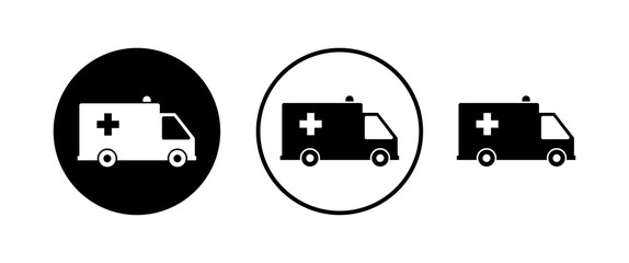 Ambulance Icons set. Ambulance Icon Design