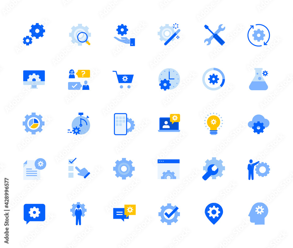Canvas Prints settings and preferences icons set for personal and business use. vector illustration icons for grap