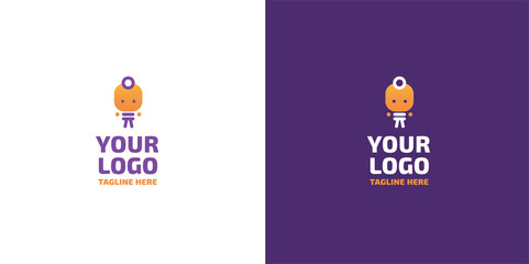 Puzzle kids logo vector. Kindergarten, school, Montessori