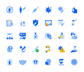 Disease prevention and healthcare icons set for personal and business use. Vector illustration icons for graphic and web design, app development, business and marketing material.