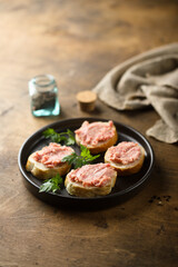 Traditional German pork pate on toast