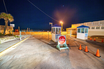 DAYTONA BEACH, FL - FEBRUARY 10, 2016: Entrance to the famous beach at night