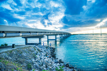 Fototapeta premium Bridge along the Overseas Highway, Florida, USA