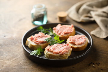 Traditional German pork pate on toast