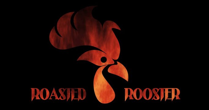 rooster head logo in the form of a flame for chicken dishes