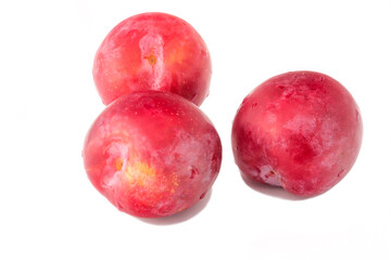 A large ripe delicious juicy red plum for a healthy diet. 