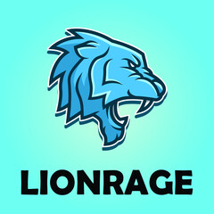 Lion rage illustration head logo