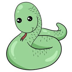 Snake line color cartoon vector