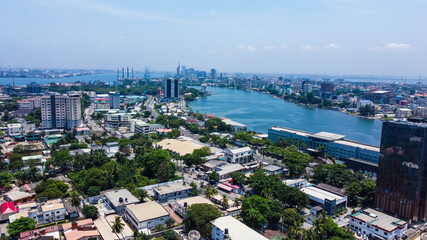 aerial view of downtown Lagos City metropolis © Terver
