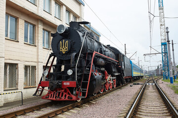 old train steam locomotive on the platform