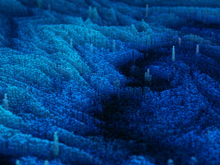 Naklejka premium Digital Landscape. Modern hi-tech, science, futuristic or technology concept.