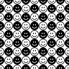 Fototapeta premium Smile icon pattern. Happy faces on a white background. Vector abstract background