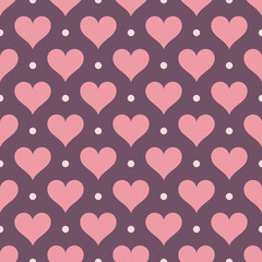 Vector seamless heart pattern. Valentines day background